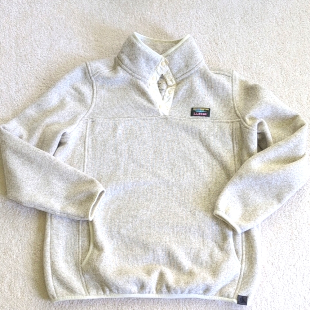 TODAY ONLY! L.L. Bean Sweater Fleece Pullover, Size L, Oatmeal